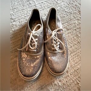 Vans Shimmering Silver Sequin Shoes